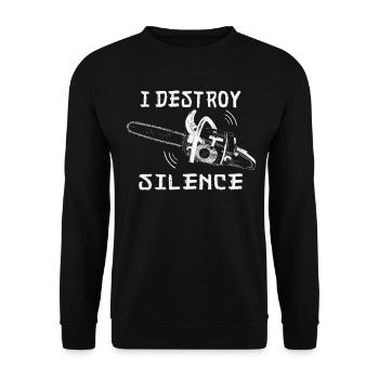 Chain Saw Chainsaw Lumberjack Wood Tree Felling - Unisex Sweatshirt - black - Front - Alina (178cm) & Michal (187cm)