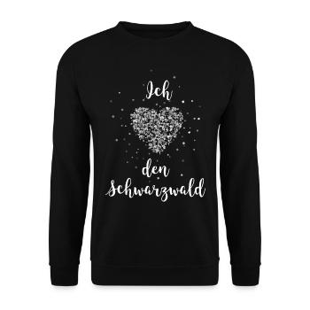 Schwarzwald Schwarzwaldmädel Wald Herz - Unisex Pullover - Schwarz - Vorne - Alina (178cm) & Michal (187cm)