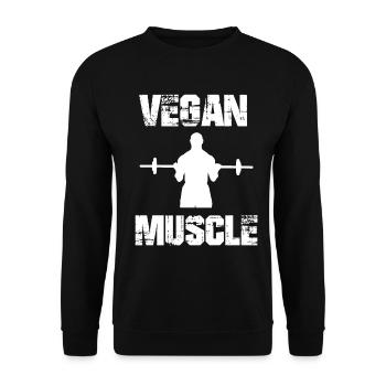 Vega Muscle Vegan Végétarien Sport Force Performance - Sweat-shirt Unisexe - noir - Devant - Alina (178cm) & Michal (187cm)