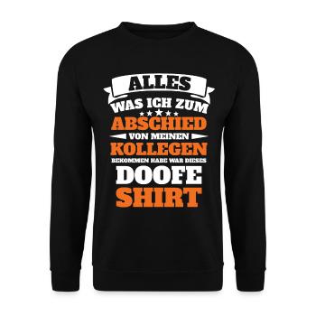 Arbeitskollegen Abschiedsgeschenk Rente Ruhestand - Unisex Pullover - Schwarz - Vorne - Alina (178cm) & Michal (187cm)
