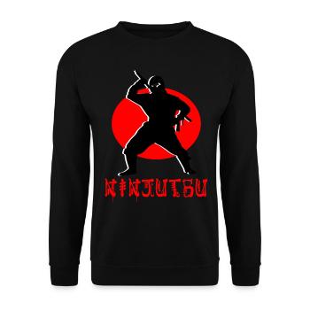 Ninjutsu Ninja - Unisex Sweatshirt - black - Front - Alina (178cm) & Michal (187cm)