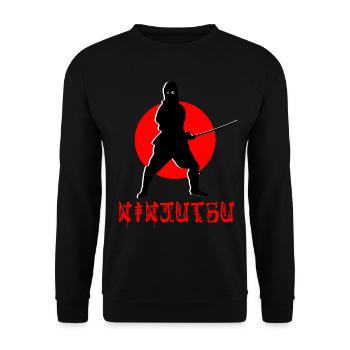 Ninjutsu Ninja Martial - Unisex Sweatshirt - black - Front - Alina (178cm) & Michal (187cm)