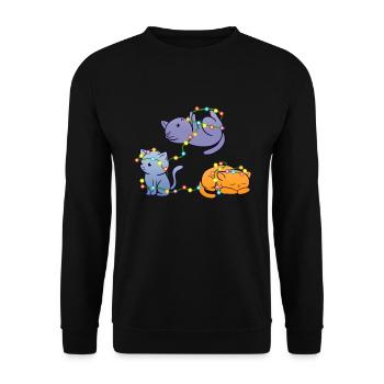 Chats de Noël - Sweat-shirt Unisexe - noir - Devant - Alina (178cm) & Michal (187cm)