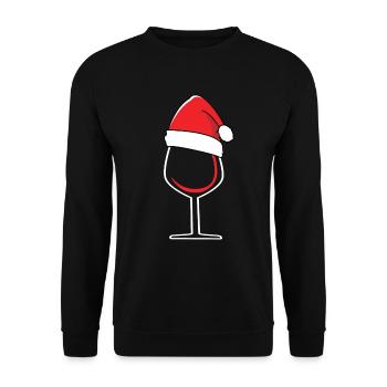 Verre à vin Verre à vin rouge avec cadeau Bonnet de Noel - Sweat-shirt Unisexe - noir - Devant - Alina (178cm) & Michal (187cm)