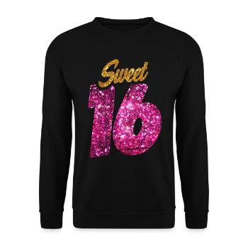 Sweet Sixteen cadeau pour fille 16e anniversaire - Sweat-shirt Unisexe - noir - Devant - Alina (178cm) & Michal (187cm)