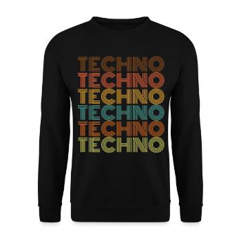 techno - Unisex Pullover - Schwarz - Vorne - Alina (178cm) & Michal (187cm)