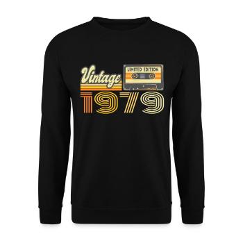 Vintage 1979 Cassette Mixtape - 41e anniversaire - Sweat-shirt Unisexe - noir - Devant - Alina (178cm) & Michal (187cm)