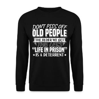 Old People Grandpa Funny Grandfather Gift - Unisex Sweatshirt - black - Front - Alina (178cm) & Michal (187cm)