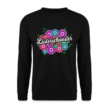 Lästerschwester Lästern Gossip Bf Beste Freunde - Unisex Pullover - Schwarz - Vorne - Alina (178cm) & Michal (187cm)