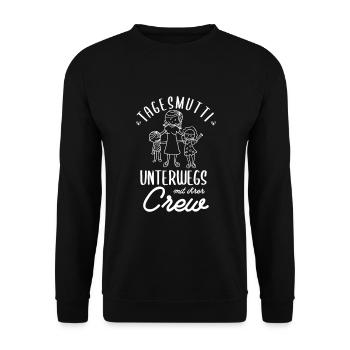 Tagesmutter Design für eine Tagesmutter - Unisex Pullover - Schwarz - Vorne - Alina (178cm) & Michal (187cm)