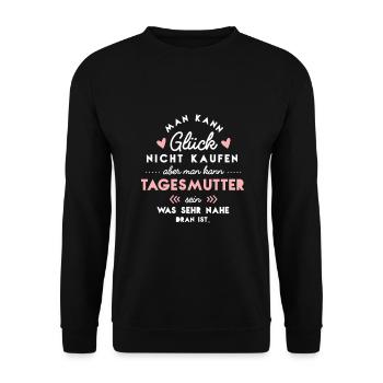 Tagesmutter Design für eine Tagesmutter - Unisex Pullover - Schwarz - Vorne - Alina (178cm) & Michal (187cm)