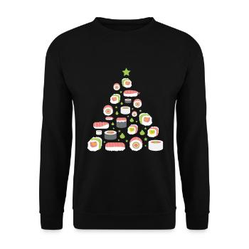 Sushi Christmas tree Best Gift - Unisex Sweatshirt - black - Front - Alina (178cm) & Michal (187cm)