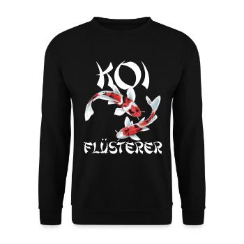 lustiges Koi Kois Koi Flüsterer Karpfen Geschenk - Unisex Pullover - Schwarz - Vorne - Alina (178cm) & Michal (187cm)
