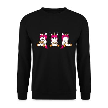 Fille de gamer licorne de jeu - Sweat-shirt Unisexe - noir - Devant - Alina (178cm) & Michal (187cm)