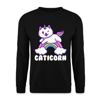 Arc-en-ciel de Caticorn - Sweat-shirt Unisexe - noir - Devant - Alina (178cm) & Michal (187cm)