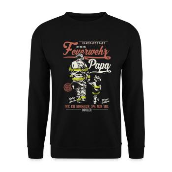 Firefighter dad saying firefighter gift - Unisex Sweatshirt - black - Front - Alina (178cm) & Michal (187cm)