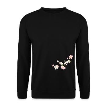 blumen - Unisex Pullover - Schwarz - Vorne - Alina (178cm) & Michal (187cm)