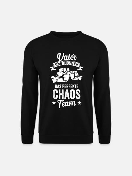 Vater und Tochter das perfekte Chaos Team - Unisex Pullover - Schwarz