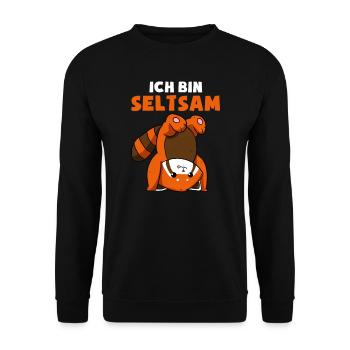 Ich Bin Seltsam Komisch Lustig Außenseiter - Unisex Pullover - Schwarz - Vorne - Alina (178cm) & Michal (187cm)