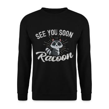 racoon - Unisex Sweatshirt - black - Front - Alina (178cm) & Michal (187cm)