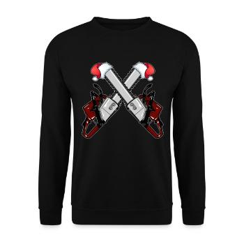 Tronçonneuse de Noël laid Tronçonneuse de Noël - Sweat-shirt Unisexe - noir - Devant - Alina (178cm) & Michal (187cm)