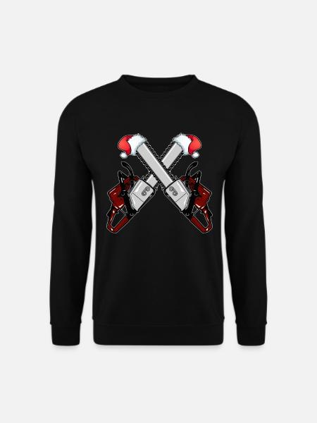 Ugly Christmas Kettensäge Weihnachten Motorsäge - Unisex Pullover - Schwarz