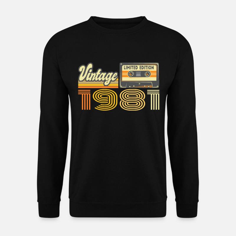 Vintage 1981 Cassette Mixtape - 39th Birthday - Unisex Sweatshirt - black