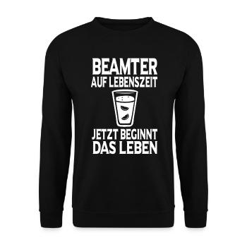 Beamter Verbeamtung Geschenk - Unisex Pullover - Schwarz - Vorne - Alina (178cm) & Michal (187cm)