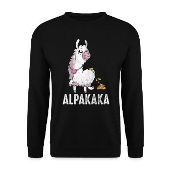Alpaca funny & cute alpaca gift - Unisex Sweatshirt - black - Front - Alina (178cm) & Michal (187cm)