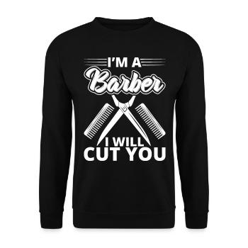 Friseur Friseur Geschenke Friseur Bedarf - Unisex Pullover - Schwarz - Vorne - Alina (178cm) & Michal (187cm)