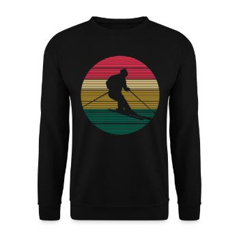 Retro Ski Winter Downhill Skiing Freestyle Snowboa - Unisex Pullover - Schwarz - Vorne - Alina (178cm) & Michal (187cm)