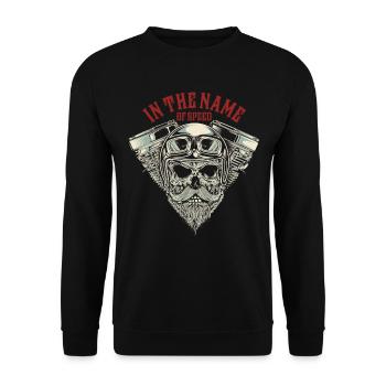 Sportwagen Motorblock Auto Rennwagen Geschenk - Unisex Pullover - Schwarz - Vorne - Alina (178cm) & Michal (187cm)