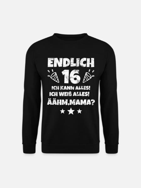 16.Geburtstag Junge Mädchen Geschenkidee - Unisex Pullover - Schwarz