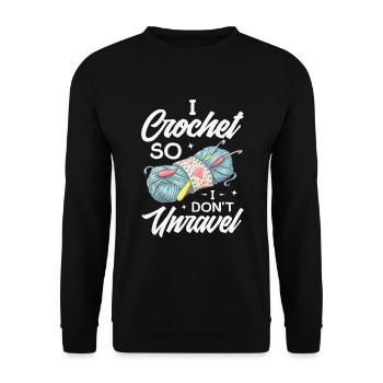 Je crochet so I don’t unravel design pour un - Sweat-shirt Unisexe - noir - Devant - Alina (178cm) & Michal (187cm)