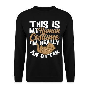 loutre - Sweat-shirt Unisexe - noir - Devant - Alina (178cm) & Michal (187cm)