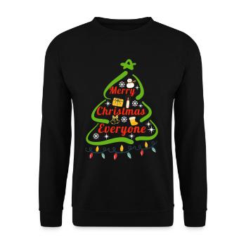 Weihnachten Weihnachten Weihnachten Weihnachten Weihnachten - Unisex Pullover - Schwarz - Vorne - Alina (178cm) & Michal (187cm)