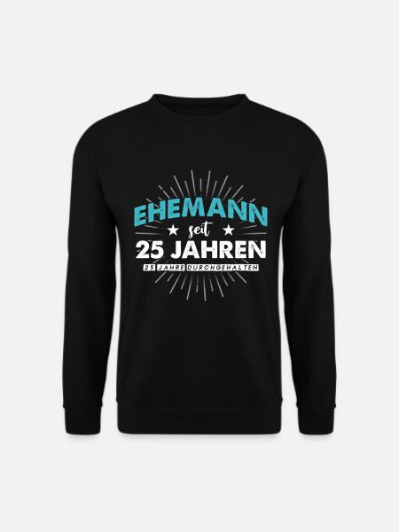 Silberhochzeit Geschenk 25 Jahre Hochzeitstag - Unisex Pullover - Schwarz