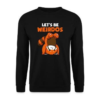 Let's Be Weirdos Joke Antisocial Red Panda Red - Unisex Sweatshirt - black - Front - Alina (178cm) & Michal (187cm)