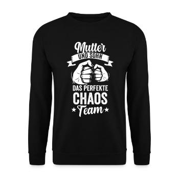 Mutter & Sohn Mama Muttertag Geschenk - Unisex Pullover - Schwarz - Vorne - Alina (178cm) & Michal (187cm)