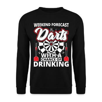 Dartboard - darts - Unisex Sweatshirt - black - Front - Alina (178cm) & Michal (187cm)