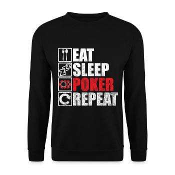 Poker Poker Chips Poker Case Poker Set - Unisex Sweatshirt - black - Front - Alina (178cm) & Michal (187cm)