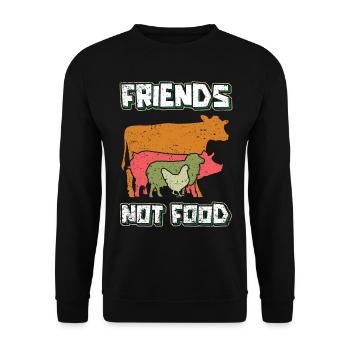 Vegan Veganer Vegan Kochen Veganer - Unisex Pullover - Schwarz - Vorne - Alina (178cm) & Michal (187cm)