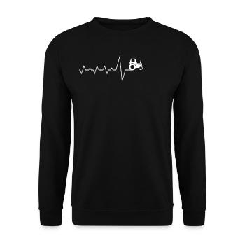 Cadeau de fermier de battement de coeur de tracteur - Sweat-shirt Unisexe - noir - Devant - Alina (178cm) & Michal (187cm)