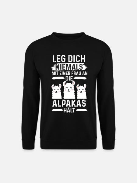 Alpaka Lama Lustige Sprüche - Unisex Pullover - Schwarz