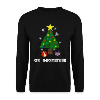 Oh Geometry Math Teacher Mathematics Christmas - Unisex Pullover - Schwarz - Vorne - Alina (178cm) & Michal (187cm)