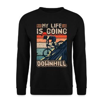 Downhill Downhill Mountainbike Downhill - Unisex Pullover - Schwarz - Vorne - Alina (178cm) & Michal (187cm)