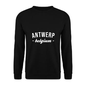 Lustiger belgischer Spruch Belgien Geschenk - Unisex Pullover - Schwarz - Vorne - Alina (178cm) & Michal (187cm)