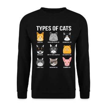 Types de chats Amant de chat drôle - Sweat-shirt Unisexe - noir - Devant - Alina (178cm) & Michal (187cm)