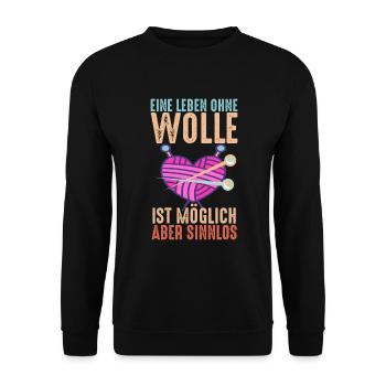 Stricken Häkeln und kreative Handarbeiten - Unisex Pullover - Schwarz - Vorne - Alina (178cm) & Michal (187cm)