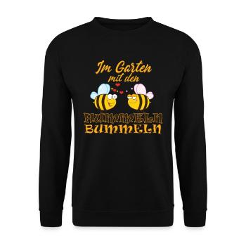 Gärtner Geschenkidee Garten Designs - Unisex Pullover - Schwarz - Vorne - Alina (178cm) & Michal (187cm)